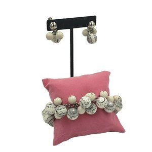 Vintage Napier Beaded Bracelet and Clip-on Earrings Set